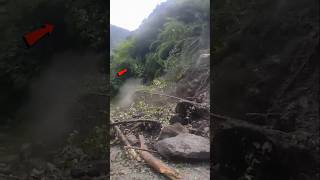 Mountain landslide road block mountains road blockshorts [upl. by Rafter]