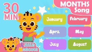 Months Of The Year  Colors Of The Rainbow  more Little Mascots Nursery Rhymes amp Kids Songs [upl. by Lucio242]