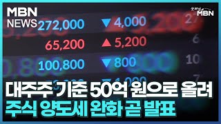 대주주 기준 50억 원으로 올려…주식 양도세 완화 곧 발표 굿모닝 MBN [upl. by Allenaj]