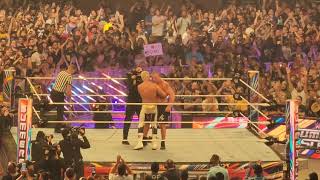 SummerSlam Live Reaction Brock Lesnar Shows Respect to Cody Rhodes at WWE SummerSlam 2023 [upl. by Nerha]