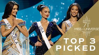 71st MISS UNIVERSE  Top 3 PICKED  Miss Universe [upl. by Bonns]