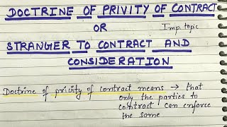 Doctrine of Privity of Contract  And its Exceptions  with case laws [upl. by Pickens910]