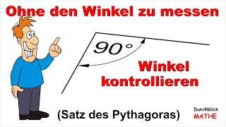 Rechten Winkel kontrollieren 3  Satz des Pythagoras [upl. by Piderit]