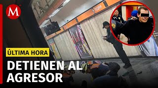 Hombre APUÑALA a 4 pasajeros en la estación Tacubaya de la Línea 7 del Metro [upl. by Oaks]