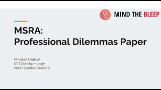 Preparing for the MSRA 2023 Professional Dilemmas Paper [upl. by Rees102]