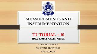 TUTORIAL 10 Measurements amp Instrumentation Hall effect Gauss meter [upl. by Terrena251]