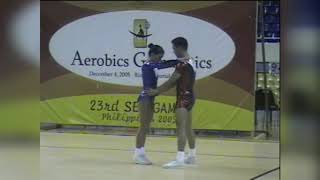 23rd Sea Games 2005  Sports Aerobics Gymnastics  Toots Ensomo and Len Len Ruis [upl. by Antone496]