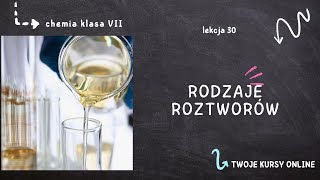 Chemia klasa 7 Lekcja 30  Rodzaje roztworów [upl. by Linoel173]