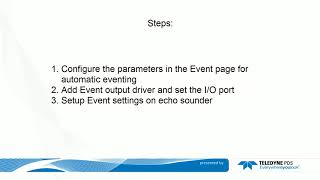 Teledyne PDS Events to an echo sounder [upl. by Chavey]