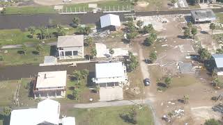 Aerial view of Horseshoe Beach after Hurricane Helene [upl. by Nnylekoorb]