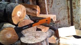 Fiskars X7 Hatchet splitting wood Season 201314 [upl. by Ripleigh]