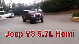 Jeep Wrangler JK V8 57L Hemi Engine  Drifting  Tires Scream Part 2 [upl. by Nwahsel]