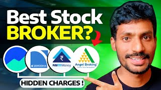 Indias Best Stock Broker  Hidden charges Pros amp Cons  Zerodha vs Groww vs Angelone [upl. by Anilra]