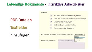 Für Lehrkräfte  Interaktive Arbeitsblätter mit PDFescape erstellen [upl. by Jacobson70]