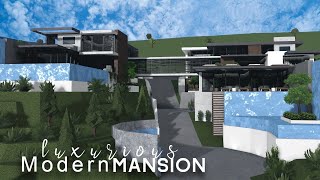 Bloxburg Luxurious Hillside Modern Mansion  Part 2  Speedbuild  ROBLOX bloxburg [upl. by Jessamyn177]