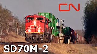 Canadian National SD70M2 Action Best Sounding K5LLAs THROWBACK THURSDAY [upl. by Anaxor]