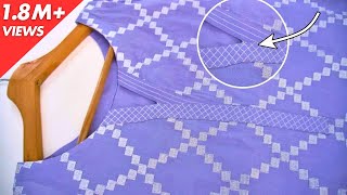 Boat Neck with V Placket Double Thread Design  Beginner Tutorial  اردو  हिंदी [upl. by Cheffetz]