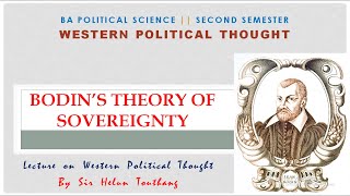 Jean Bodins theory of Sovereignty  BA Political Science  Western Political Thought [upl. by Lussi]