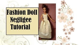 Sew a Nightgown for Fashion Dolls Like Barbie Pullip Blythe Momoko [upl. by Clarita248]