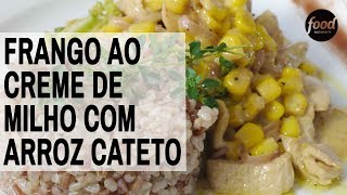 FRANGO AO CREME DE MILHO COM ARROZ CATETO  BIZU [upl. by Leisam]