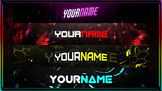 FREE YouTube Gaming Banner Template Pack 2021 [upl. by Anidal]