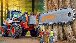 Extreme Dangerous Fastest Big Chainsaw Cutting Tree Machines  Monster Stump Removal Excavator 45 [upl. by Anaer]