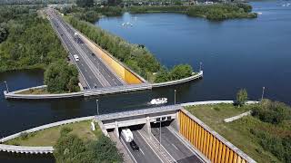 AQUEDUCT VELUWEMEER  Netherlands MOST FAMOUS water bridge [upl. by Olegnaid]