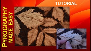 Wood burning  Dewy Leaf creating in and outoffocus leaves  pyrography tutorial [upl. by Shetrit]