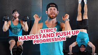 Strict Handstand Pushup Progression 3 Steps [upl. by Gnilrets]