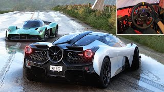 Aston Martin Valkyrie amp Gordon Murray T50 Convey Drive  Forza Horizon 5  Steering Wheel Gameplay [upl. by Gibb]