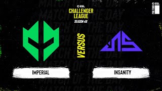 Imperial vs inSanitY  ESL Challenger League S48  SA [upl. by Animrac314]