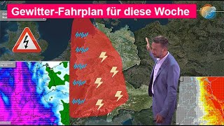 Das Wichtigste in Kürze Gewitter amp RegenFahrplan für diese Woche  Taupunkte amp Sonnenscheindauer [upl. by Nabi826]