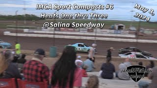 IMCA Sport Compacts 6 Heats 13 Salina Speedway 050324 [upl. by Nadirehs]