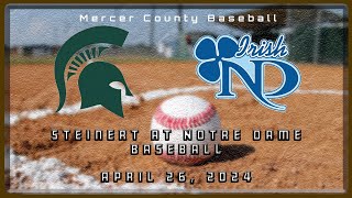 High School Baseball  Steinert Spartans at Notre Dame Irish 42624 [upl. by Yerga]