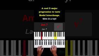 Cool D Major Chord Progression with Modal Interchange  Piano Tutorial [upl. by Jacquette]