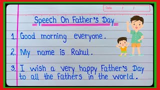 10 lines speech on Fathers dayHappy Fathers day speech in englishspeech on Fathers day [upl. by Notlef147]