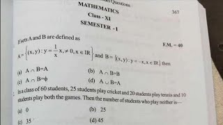 Class 11 Mathematics Semester 1 question Paper 2024 Wbchse Class XI Semester I Qamp A 2024 [upl. by Adaval]