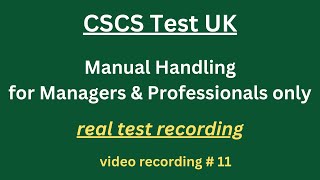 CSCS Test UK 2024  CSCS Card UK  CSCS Test for Managers amp Professionals 11 manual handling [upl. by Bel]