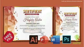 Download Sertifikat OSIS SMA Dan SMK Photoshop Dan Coreldraw [upl. by Kasevich522]