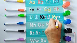 learn colours and Alphabetsnursery rhymesABC songlearn uppercase lowercase alphabet [upl. by Vallo]