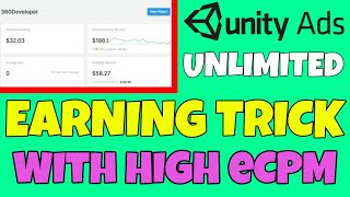 Unity Ads self earning trick  Unity ads hingh eCPM app  Earn 20 Daily in unity ads [upl. by Ocsicnarf867]