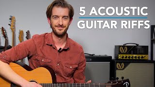 Top 5 NO CHORD SONGS aka Acoustic Guitar RIFFS [upl. by Nalaf]