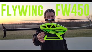 FlyWing  FW450  RTF Drone Heli  Unbox Build Radio Setup amp Maiden Flights [upl. by Nare]