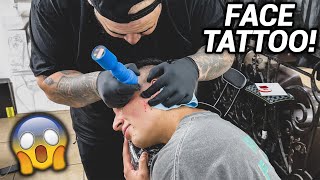 GETTING MY FIRST TATTOO ON MY FACE MOMS REACTION [upl. by Ellmyer]