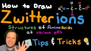 Drawing Zwitterions and Amino Acids Made Simple Tips amp Tricks [upl. by Jacqui400]