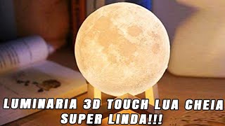 Luminaria 3D Touch Lua Cheia Abajur LED Decoracao USB RGB [upl. by Katherina]