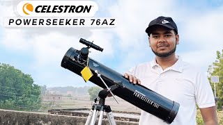 Celestron Powerseeker 76AZ Reflector Telescope Unboxing amp Detail Review 🔭 [upl. by Martres]