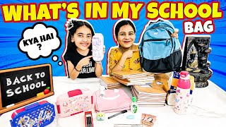 What is in My SCHOOL BAGPACK   School Essentials  Back to School  School Life  Samayra Narula [upl. by Kcor]