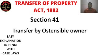 Section 41 of Transfer of Property Act II Transfer by Ostensible Owner tpa1882 ostensibleowner [upl. by Darn]