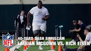 405Pound Tight End LaQuan McGowan vs Rich Eisen in 40Yard Dash Simulcam Race  NFL [upl. by Pat]